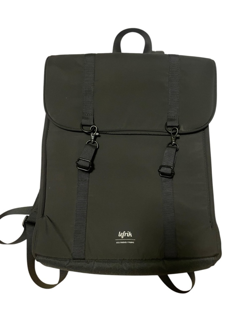 Lefrik Black Minimalist Laptop Backpack Unisex - Eco Friendly Commuter Bag